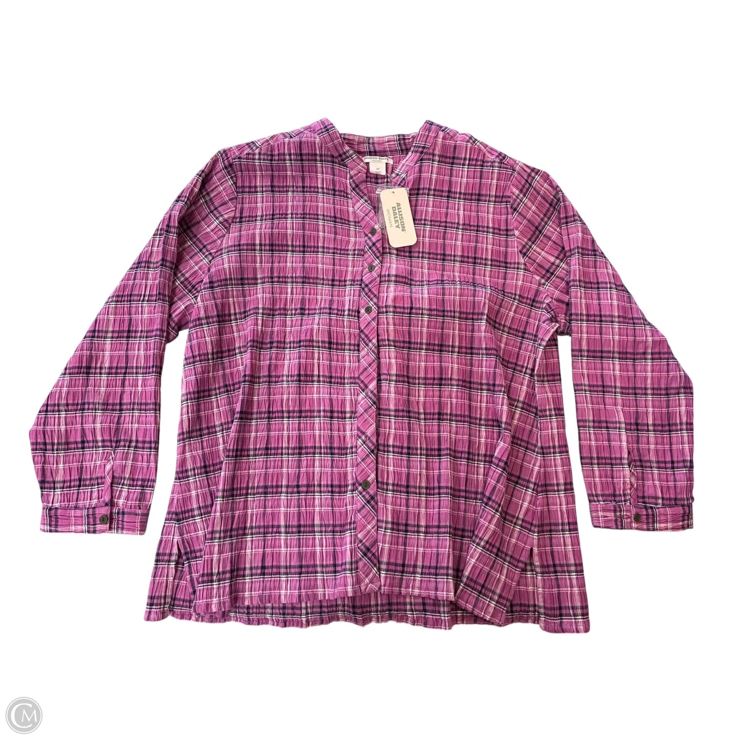 Top Long Sleeve By Allison Daley In Pink, Size: 2x
