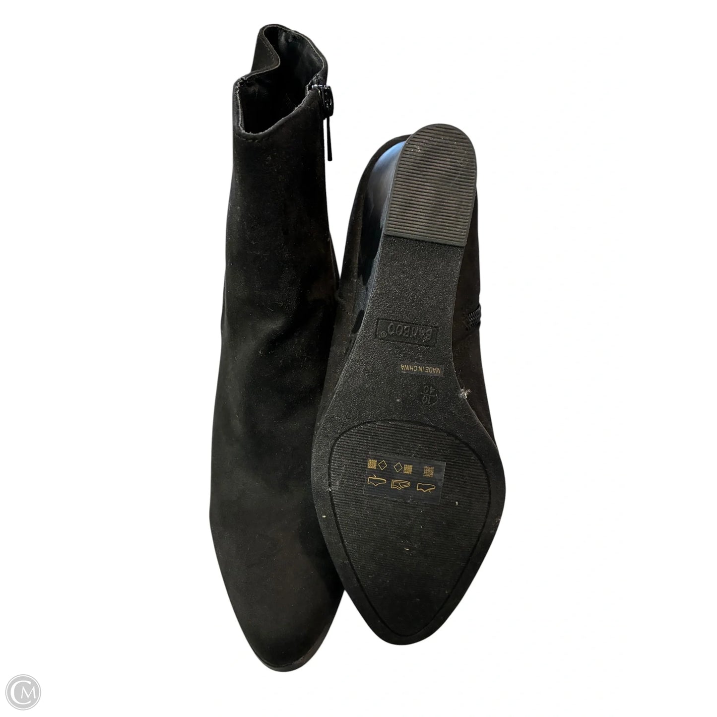 Boots Ankle Heels By Bamboo In Black, Size: 10