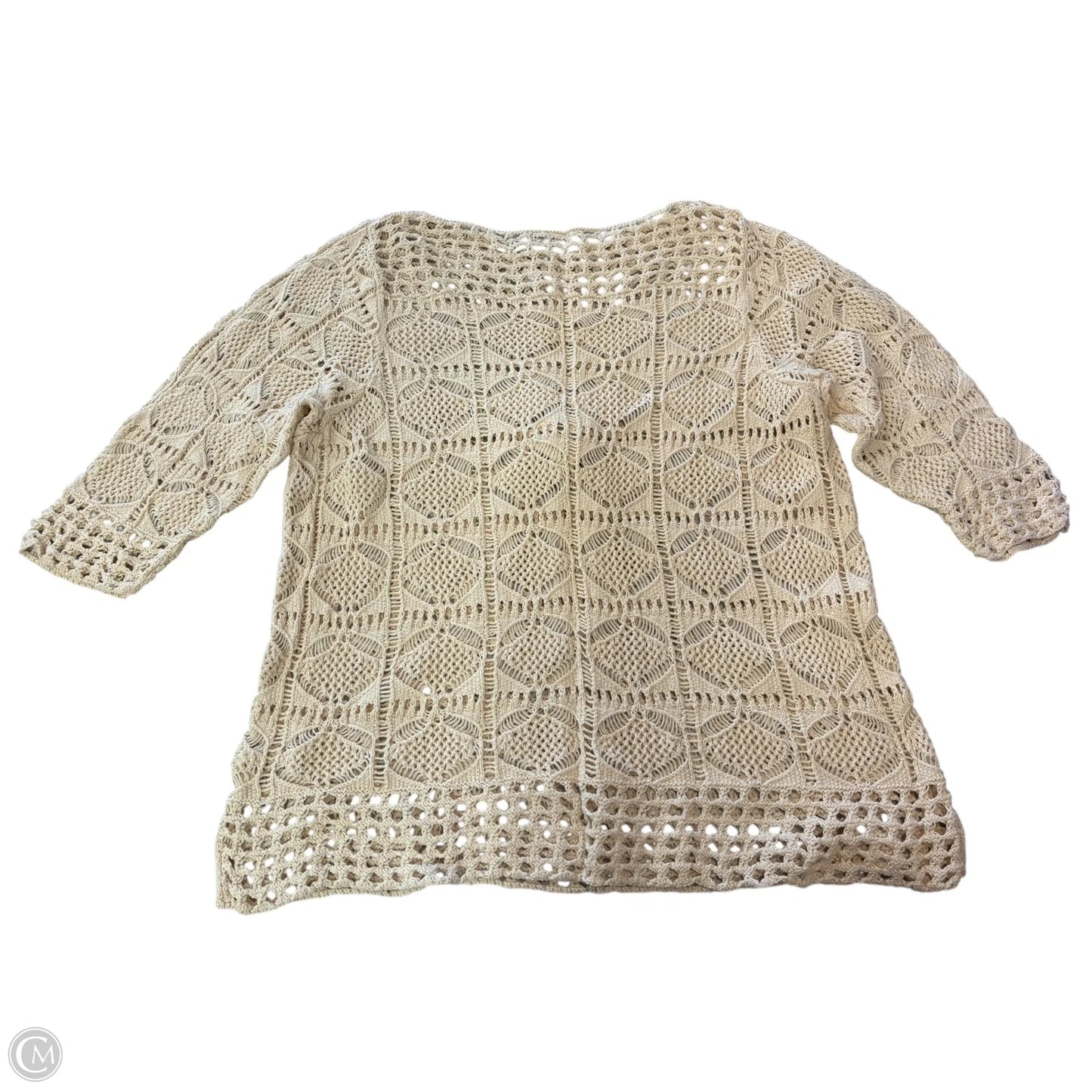 Top 3/4 Sleeve By Jeanne Pierre In Beige, Size: 2x
