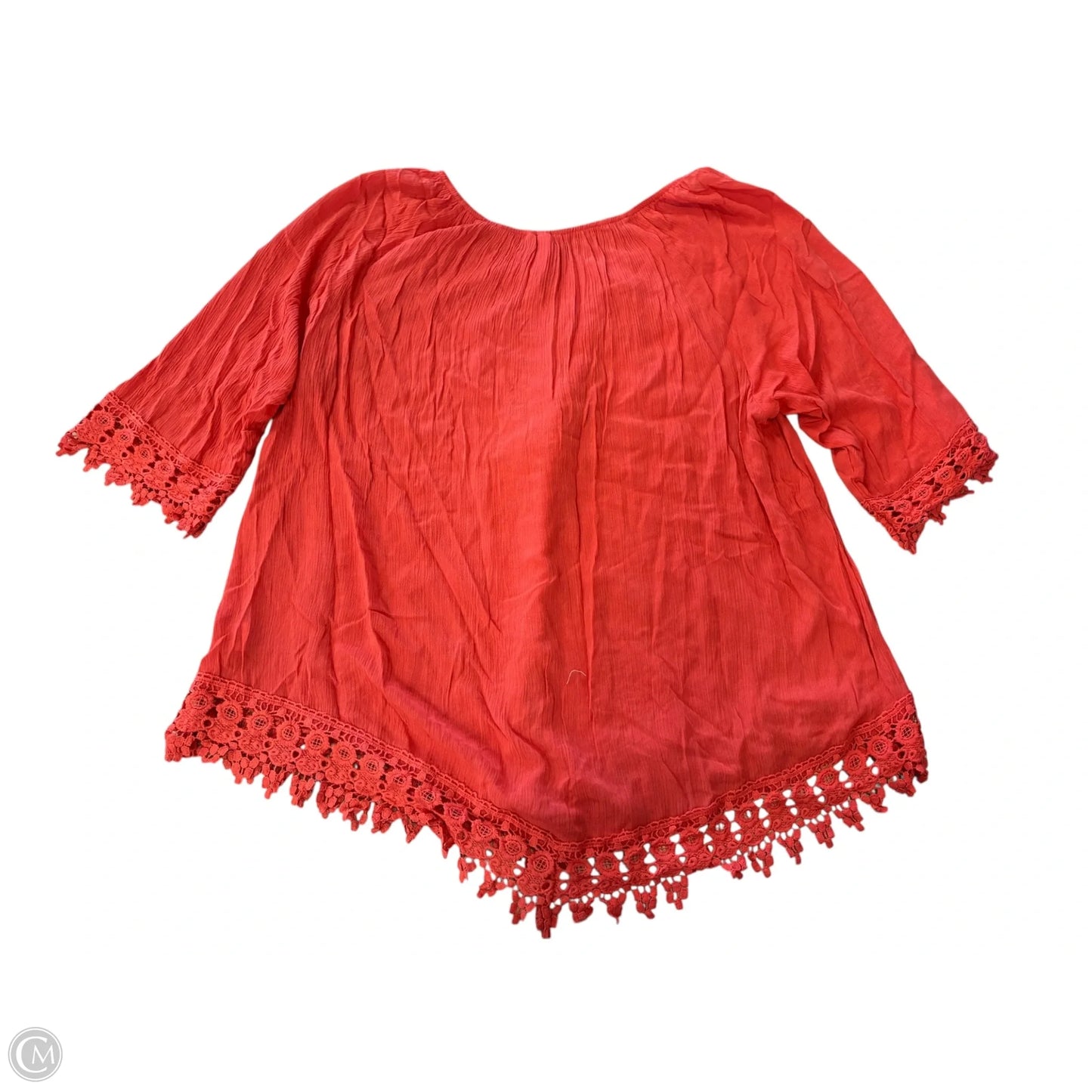 Top 3/4 Sleeve By Ny Collection In Orange, Size: Xl