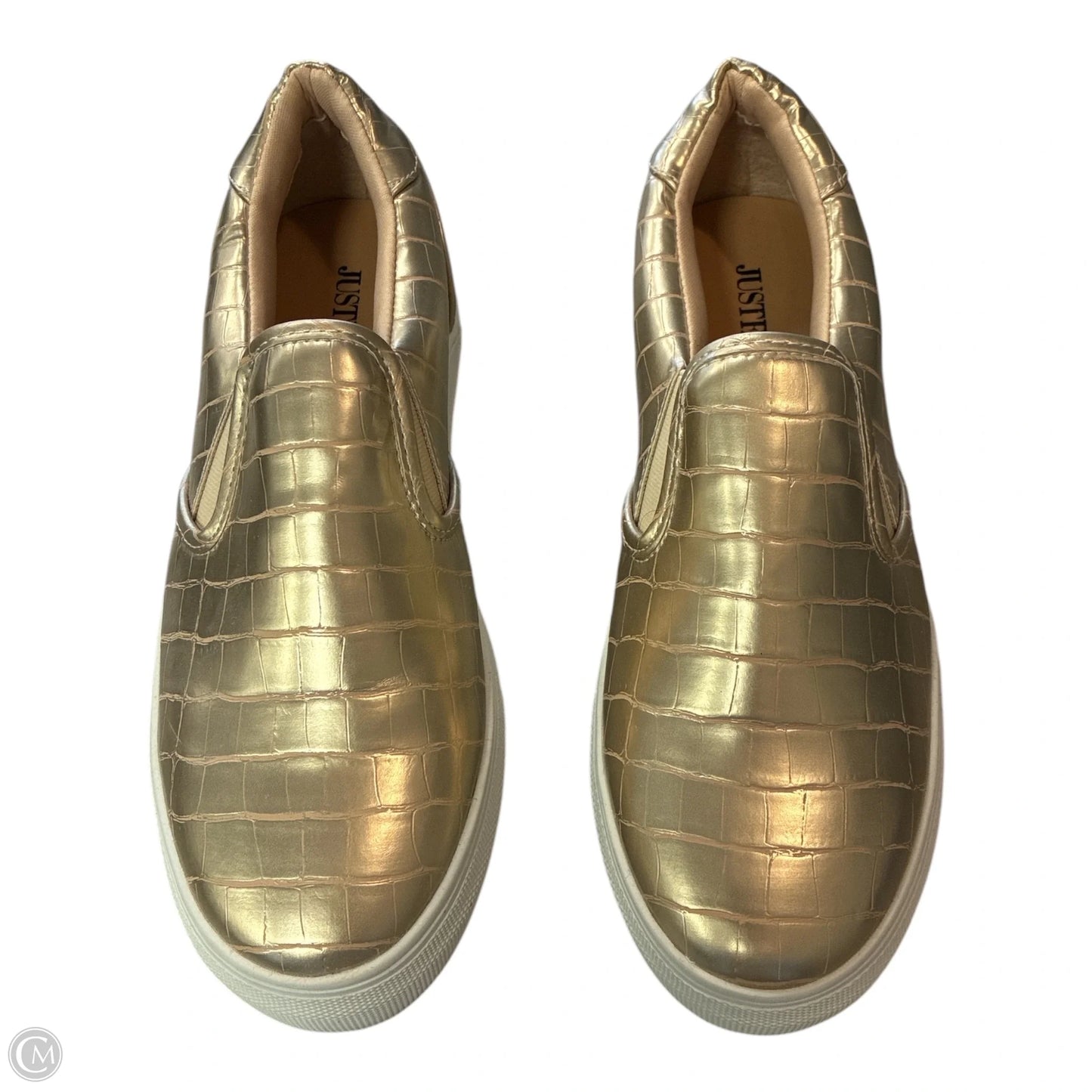 Shoes Sneakers By Justfab In Gold, Size: 7.5