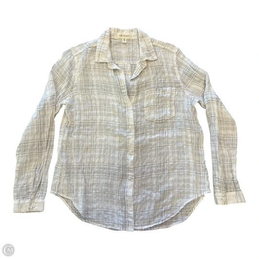 Top Long Sleeve By Cloth & Stone In Black & White, Size: M
