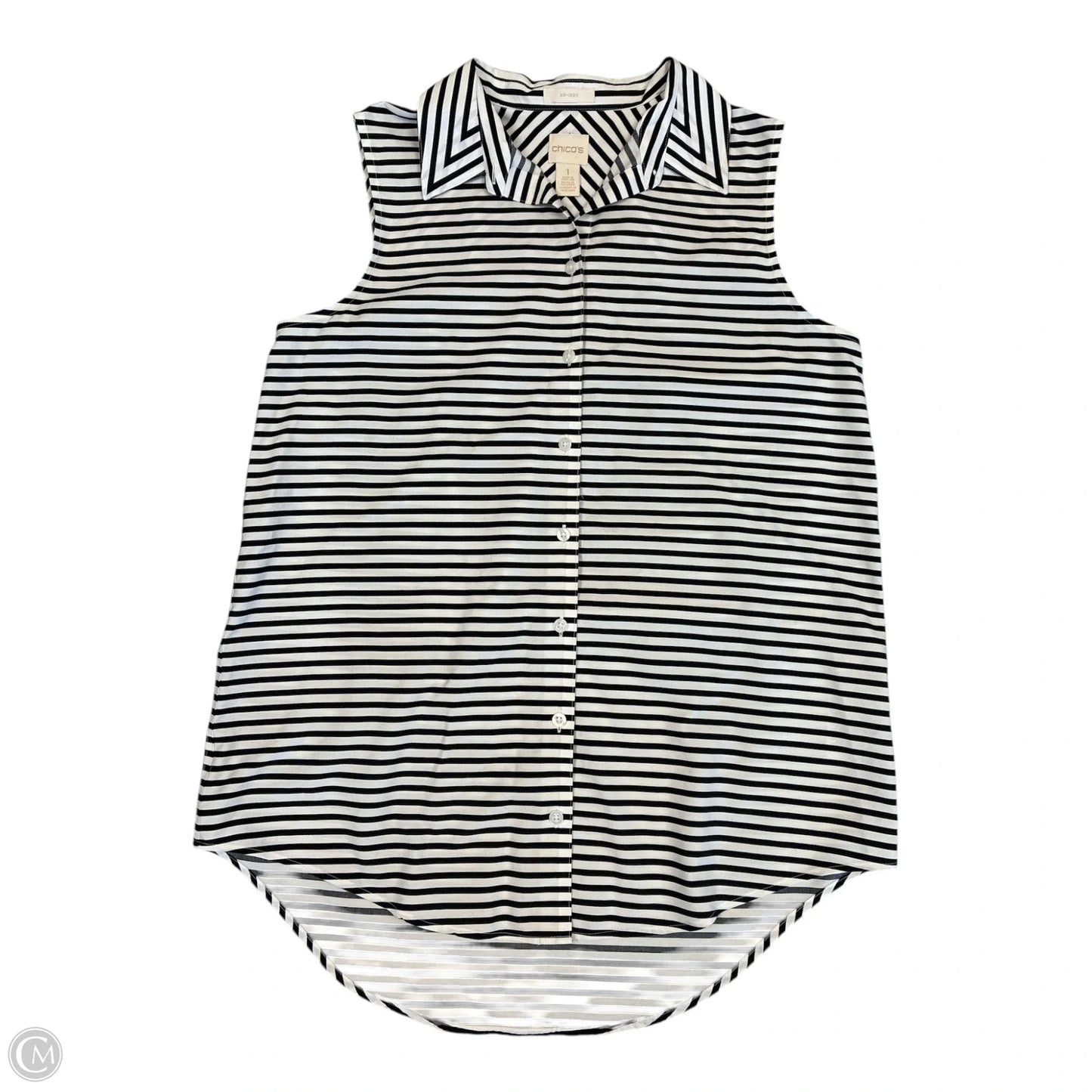 Tunic Sleeveless By Chicos In Striped Pattern, Size: M