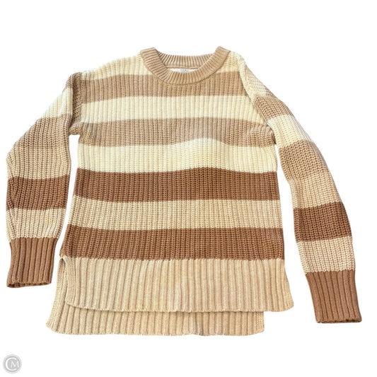 Sweater By Time And Tru In Brown & Cream, Size: S