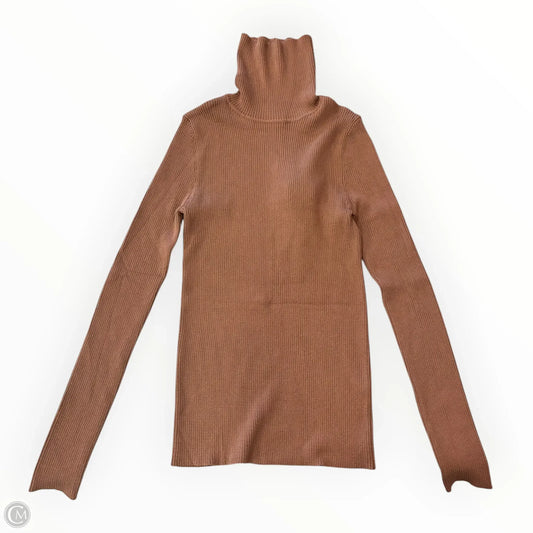 Top Long Sleeve By Bozzolo In Brown, Size: L