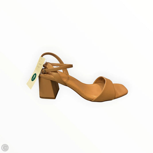 Sandals Heels Block By A New Day In Tan, Size: 9