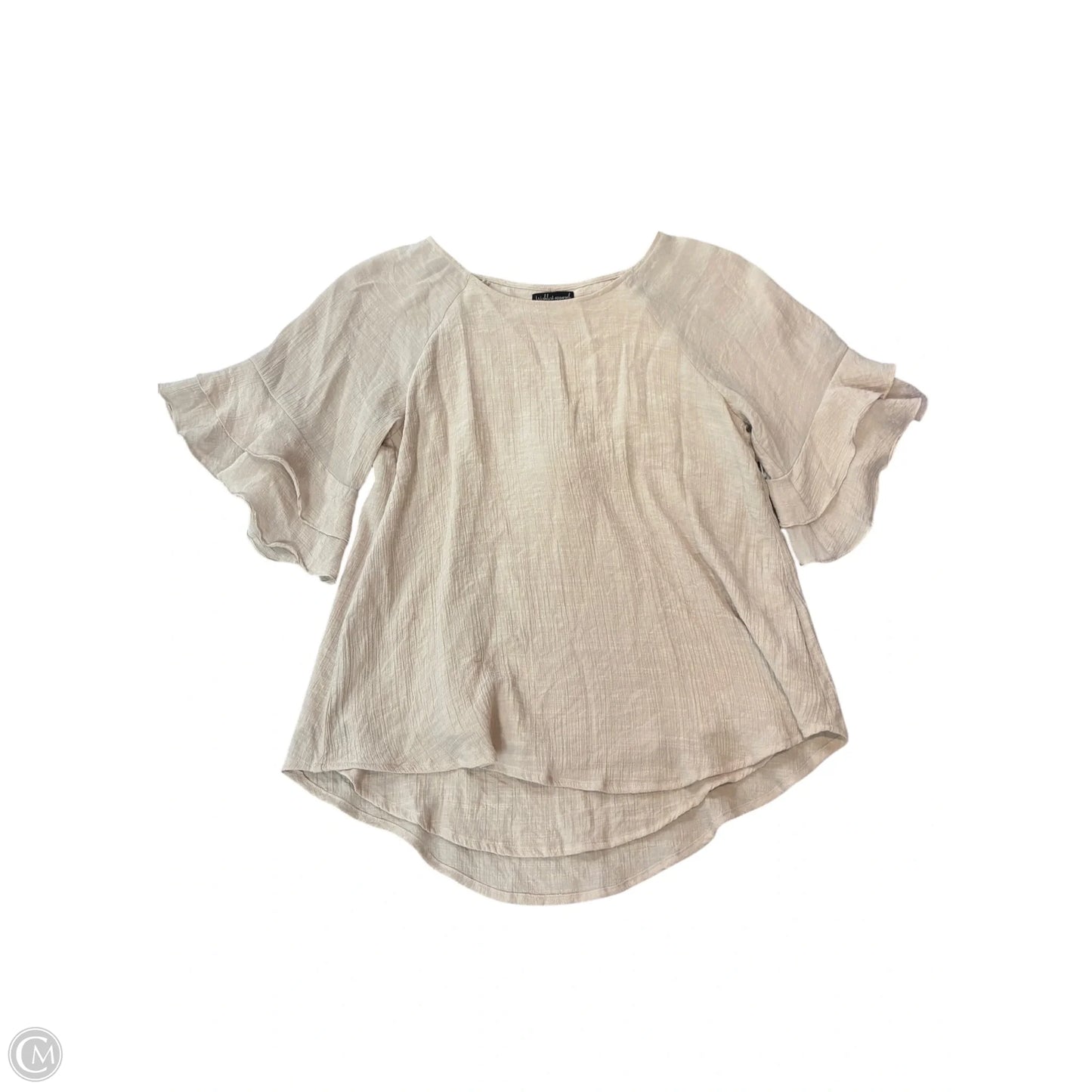 Top 3/4 Sleeve Basic By Cmf In Beige, Size: M