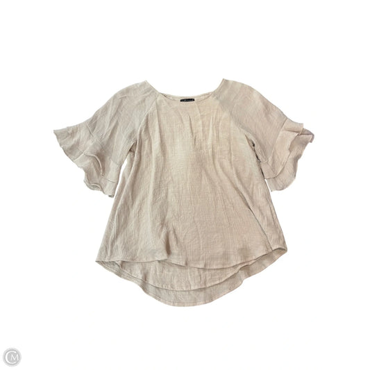 Top 3/4 Sleeve Basic By Cmf In Beige, Size: M