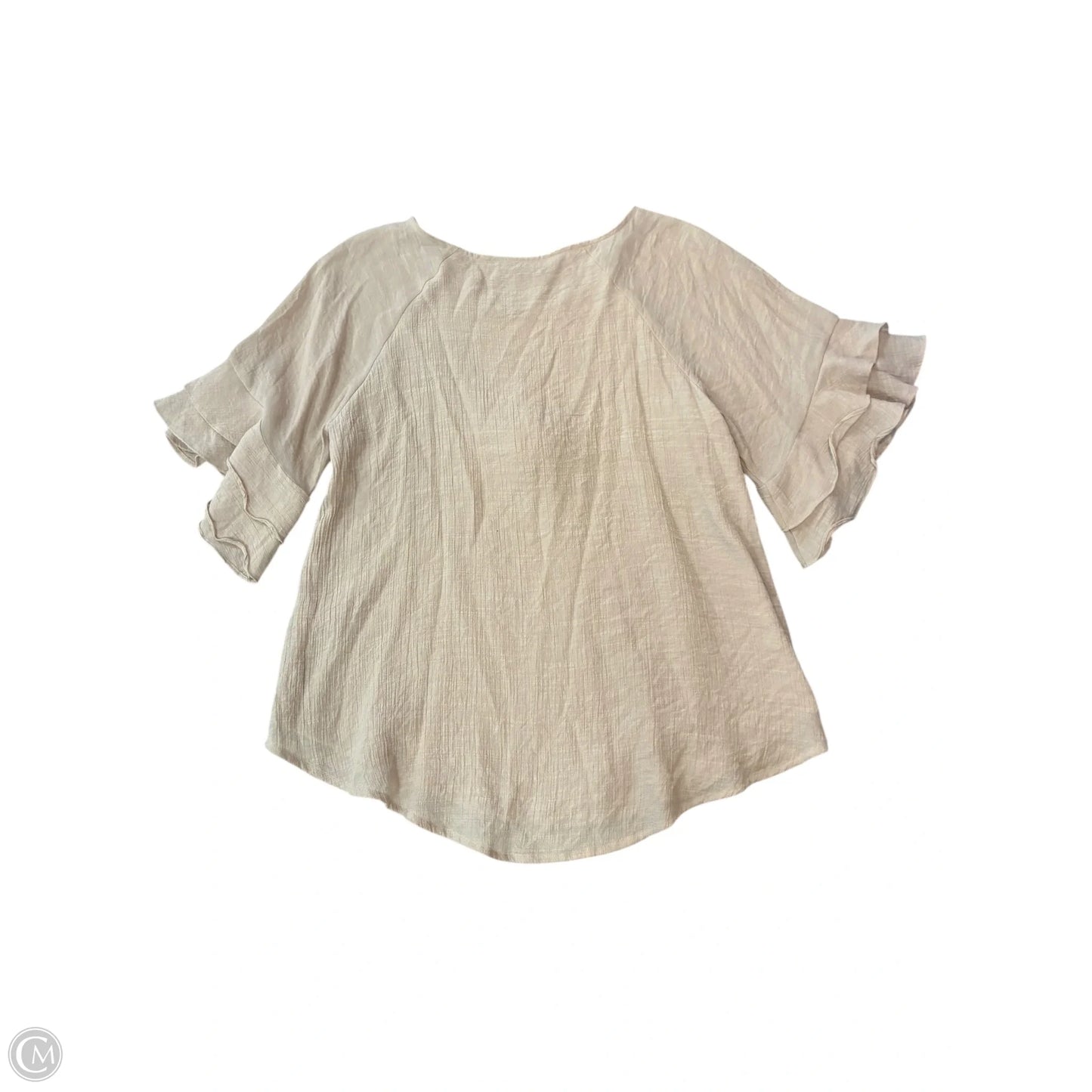 Top 3/4 Sleeve Basic By Cmf In Beige, Size: M