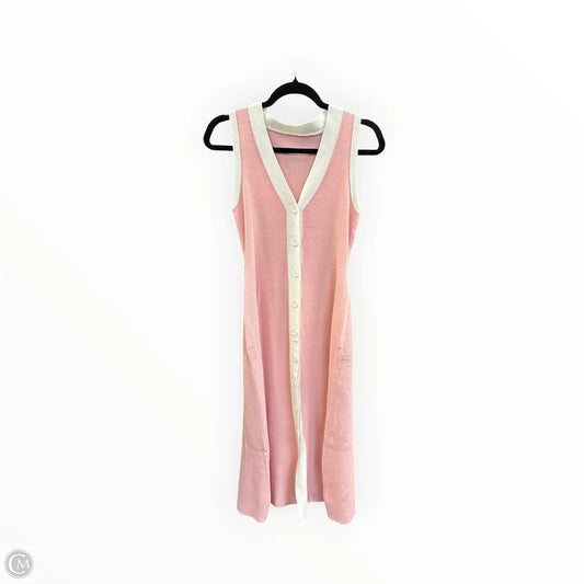 Dress Casual Maxi By Cmf In Pink & White, Size: S