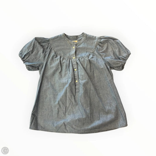 Top Short Sleeve By J. Crew In Blue Denim, Size: Xs
