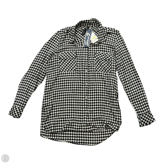 Top Long Sleeve By Seven 7 In Black & White, Size: M