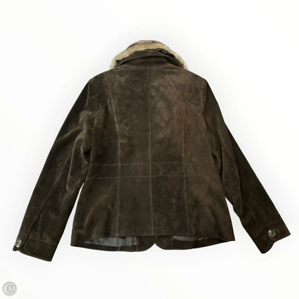Coat Leather By Alfani In Brown, Size: M