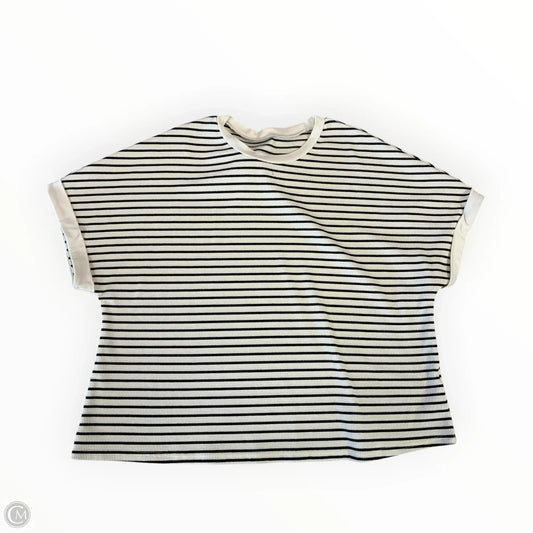 Top Short Sleeve By Shein In Black & Cream, Size: Xl