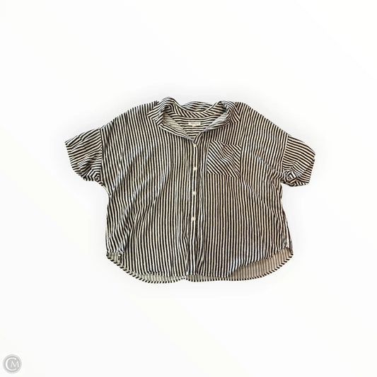 Top Short Sleeve By West Bound In Brown & White, Size: Xl