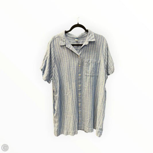 Dress Casual Short By Old Navy In Blue & White, Size: Xxl