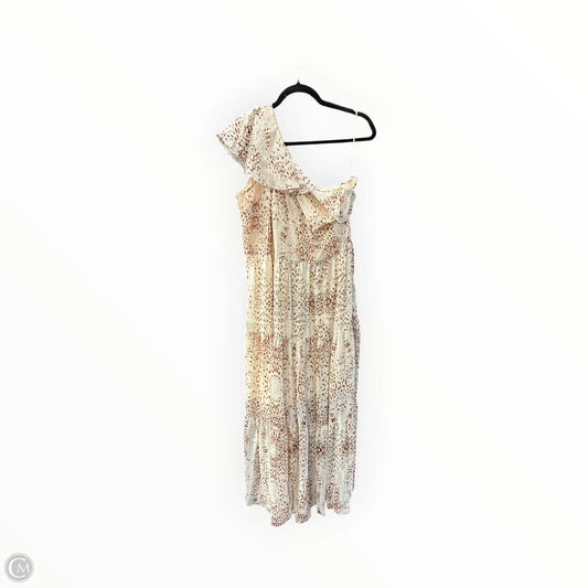 Dress Casual Maxi By Express In Brown & Cream, Size: Xl