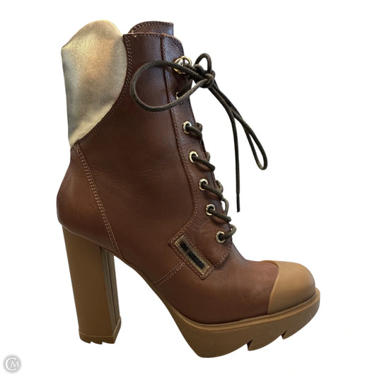 Boots Ankle Heels By Love Moschino In Brown, Size: 7.5