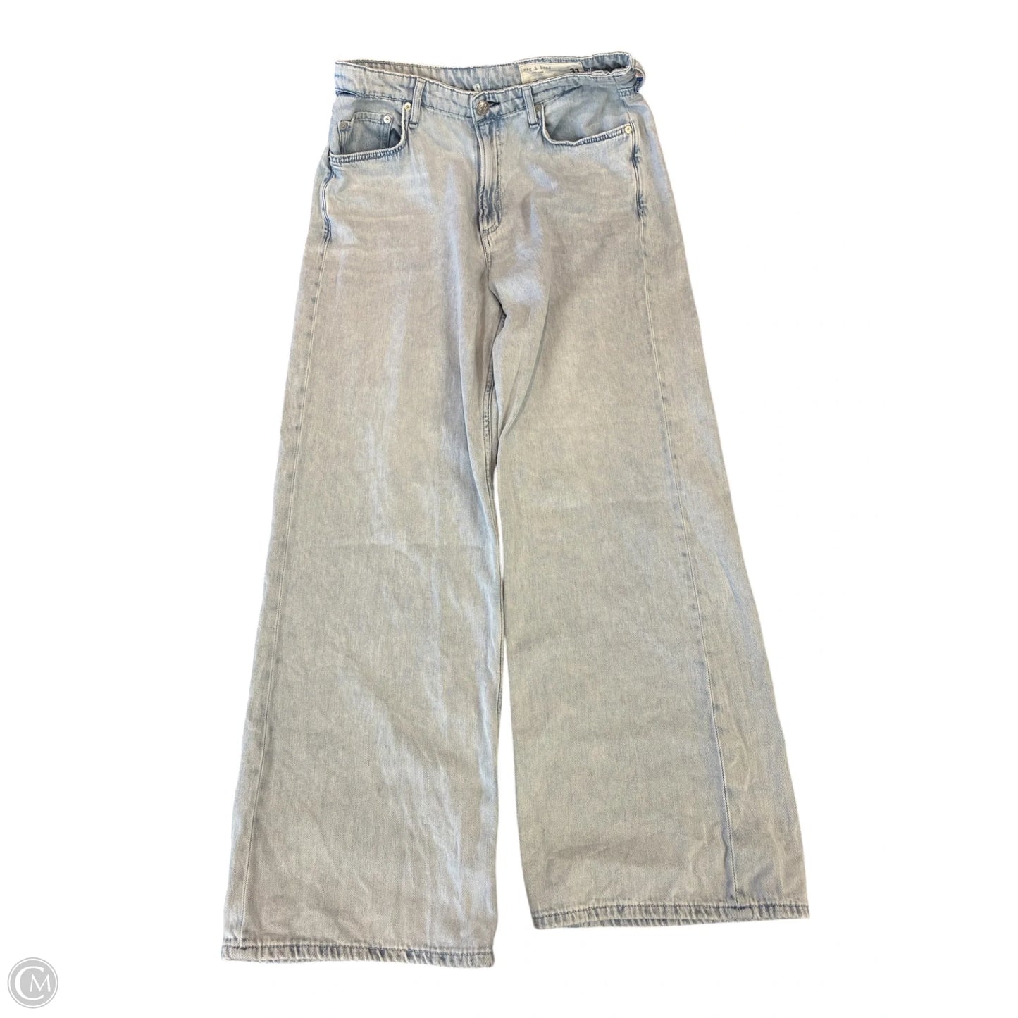 Jeans Wide Leg By Rag And Bone In Blue Denim, Size: 8