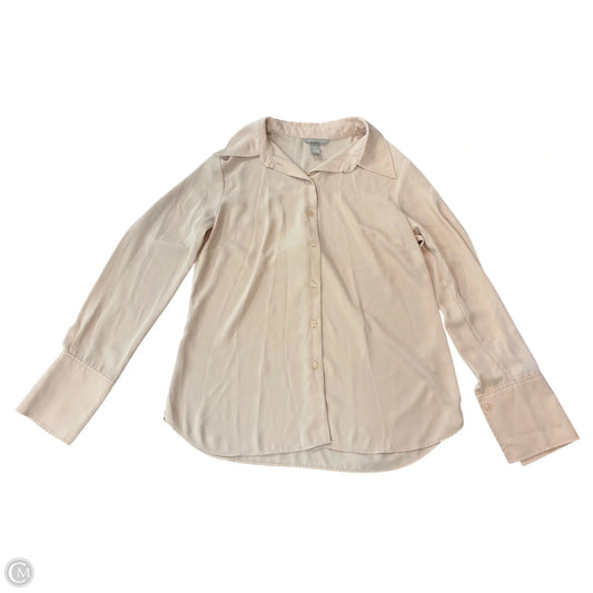 Blouse Long Sleeve By H&m In Pink, Size: M