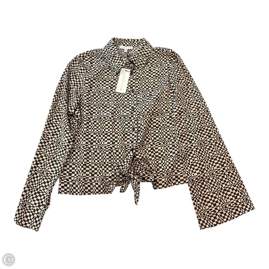 Blouse Long Sleeve By Clothes Mentor In Black & Tan, Size: M