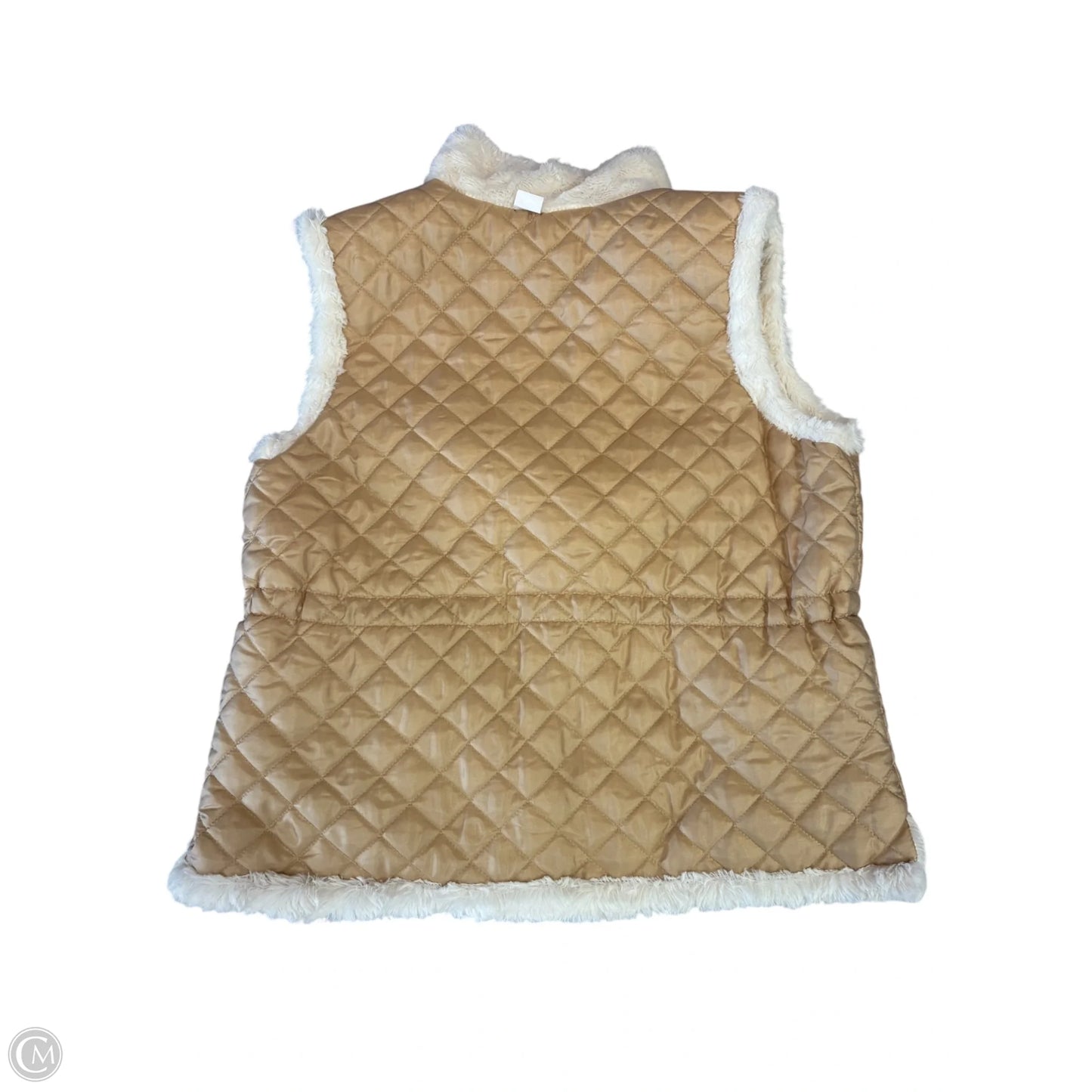 Vest Faux Fur & Sherpa By Clothes Mentor In Tan & White, Size: Xl