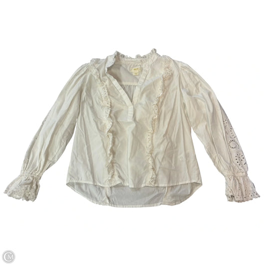 Blouse Long Sleeve By Maeve In White, Size: M