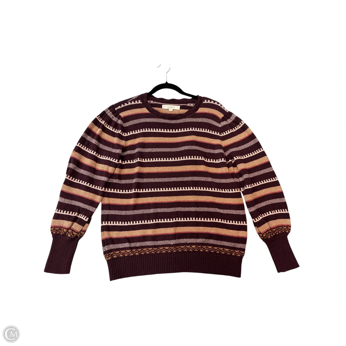 Sweater By Loft In Red & Tan, Size: Xl