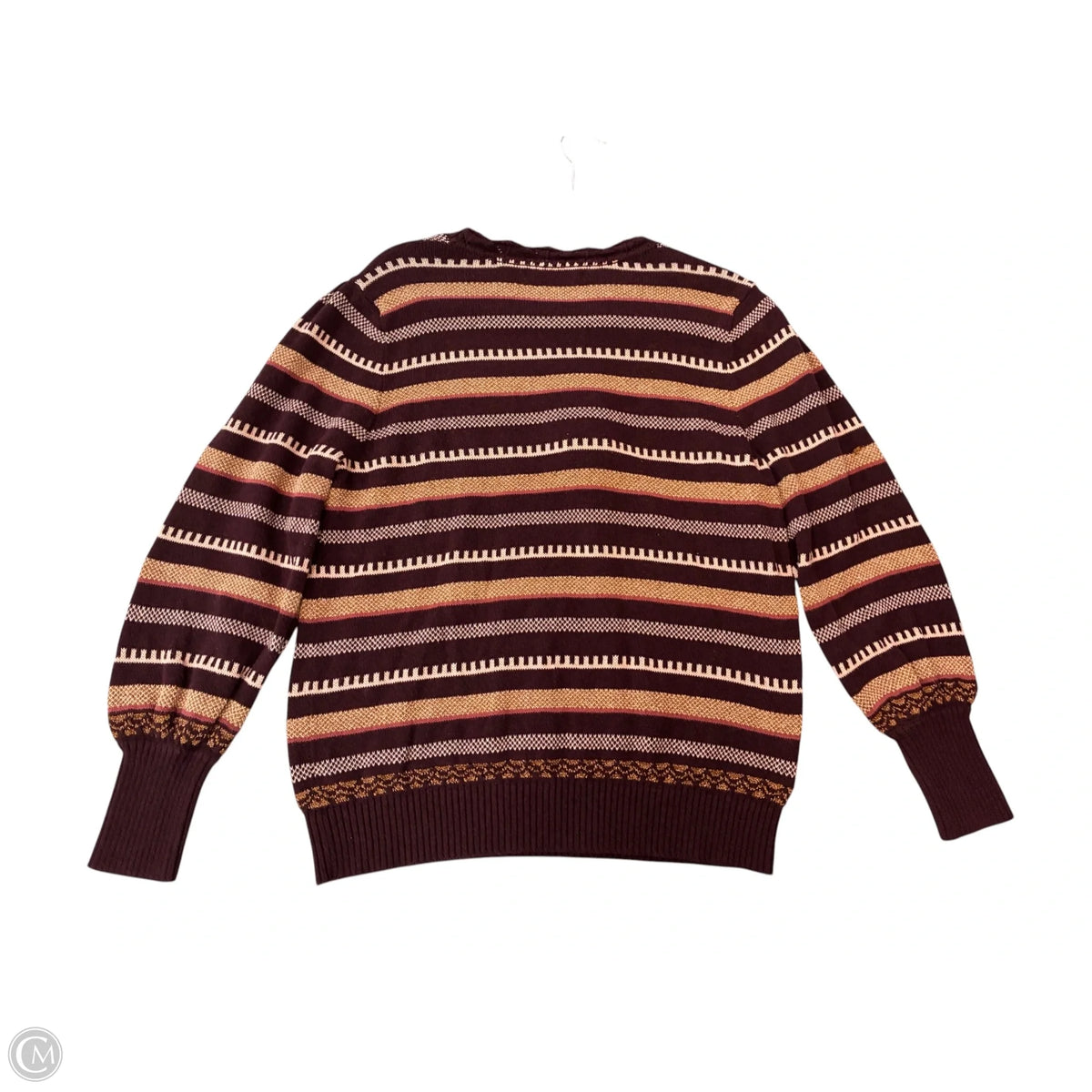 Sweater By Loft In Red & Tan, Size: Xl