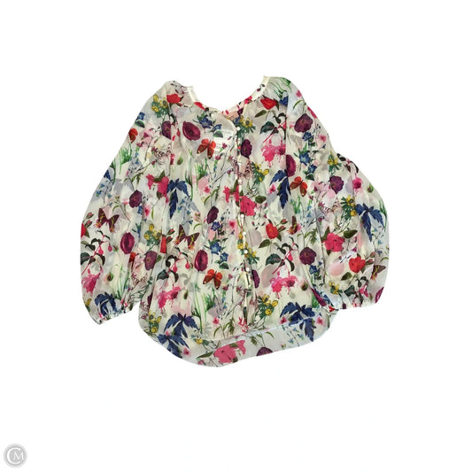 Blouse Long Sleeve By Philosophy In Floral Print, Size: Xl