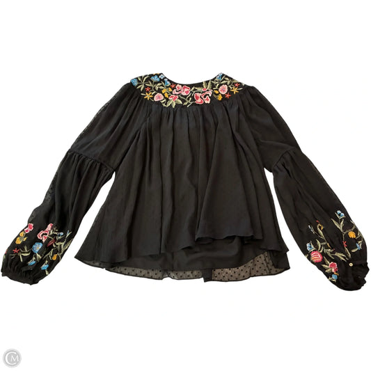 Blouse Long Sleeve By Zara In Black, Size: Xl