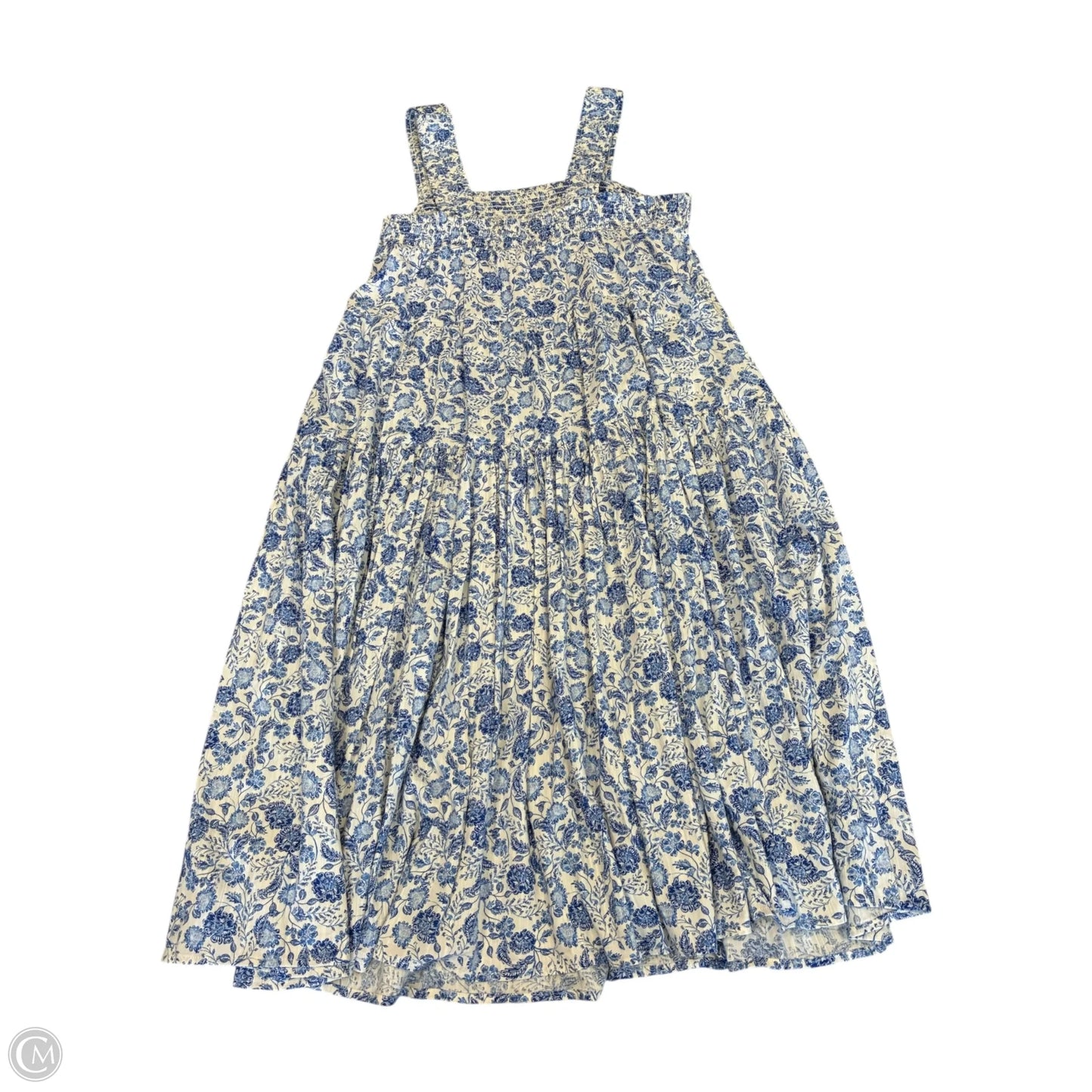 Dress Casual Midi By Old Navy In Blue & White, Size: L