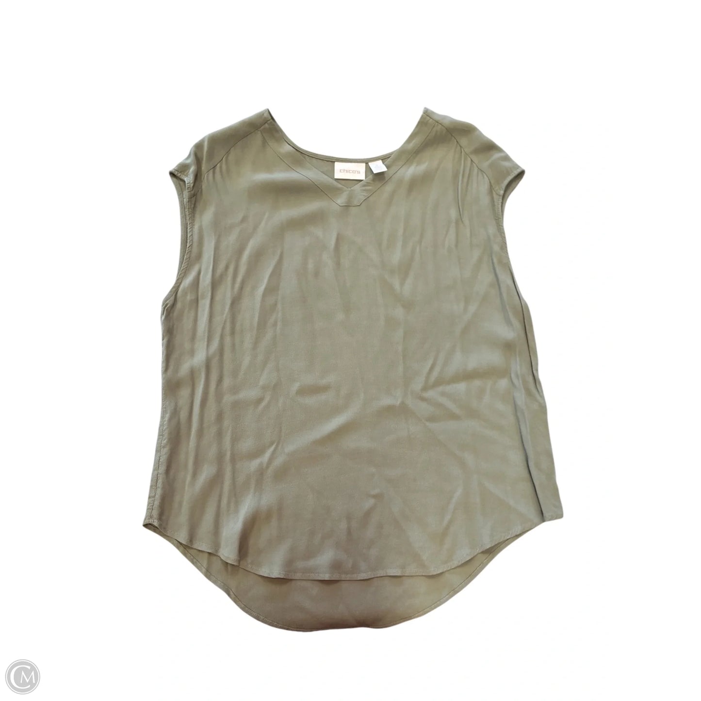 Blouse Sleeveless By Chicos In Green, Size: L