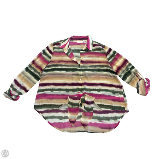 Blouse Long Sleeve By Chicos In Multi-colored, Size: L
