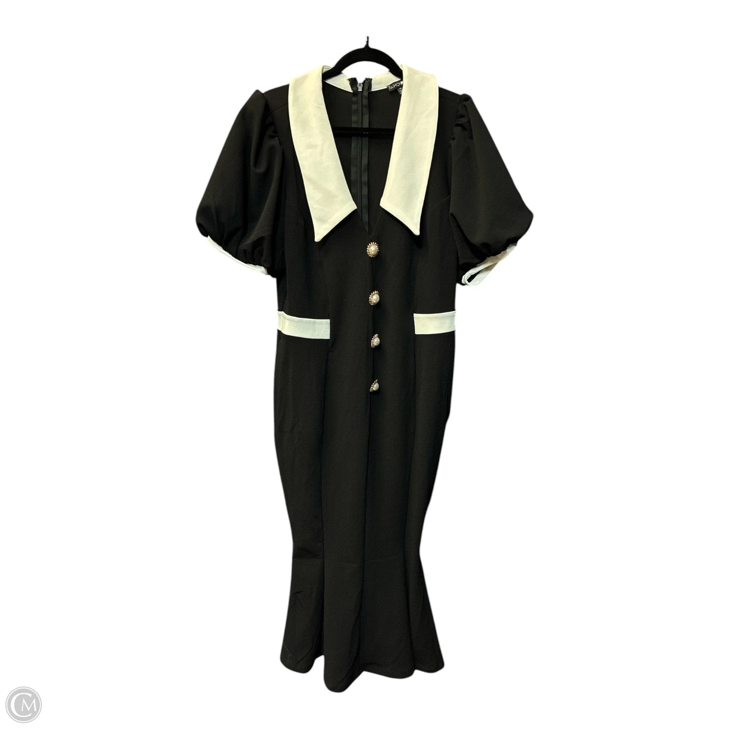 Dress Party Long By Fashion Nova In Black & White, Size: 1x