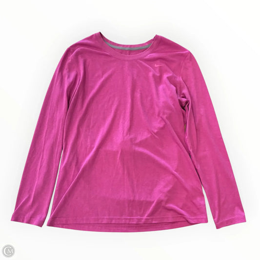 Athletic Top Long Sleeve Crewneck By Nike In Pink, Size: L