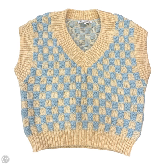 Vest Sweater By English Factory In Blue & Cream, Size: M